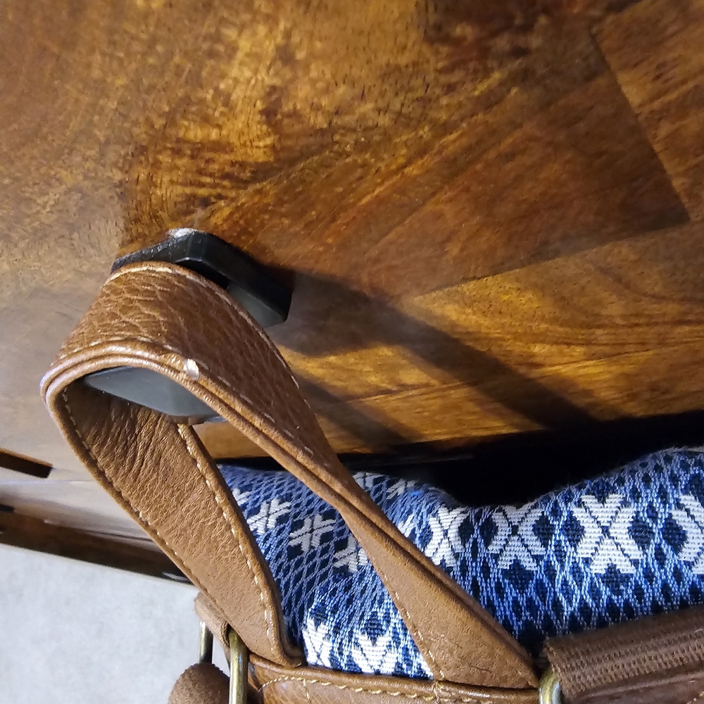 Pendleton Navy and Cream Patterned Canvas Backpac… - image 6